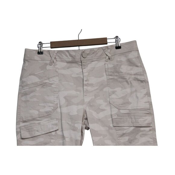 Democracy Absolution Jeans Size 16 Beige Cream Camo Straight Ankle Stretch Denim - Picture 2 of 12